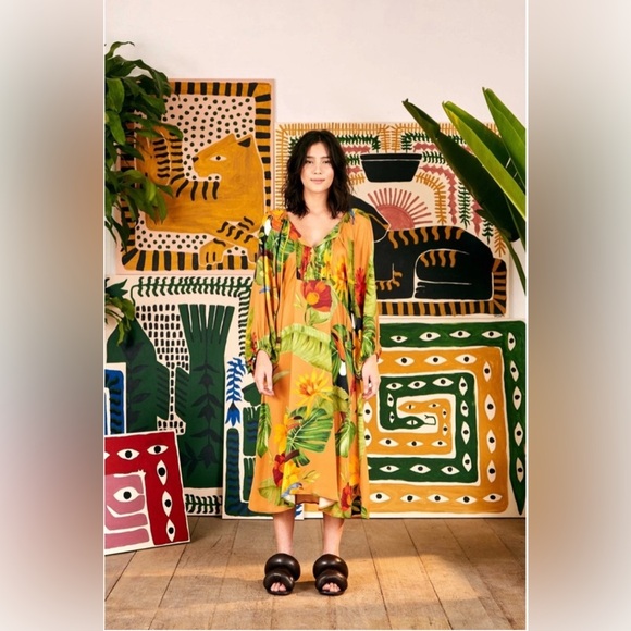 FARM Rio Dresses & Skirts - NWOT Anthropologie Farm Rio Tropical Desire Midi Dress